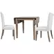 Eastern Tides Brown and Blue Stripe Upholstered 3 Piece Dining Set