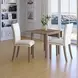 Eastern Tides Brown and Blue Stripe Upholstered 3 Piece Dining Set
