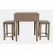 Eastern Tides Brushed Bisque 3 Piece Counter Height Dining Set