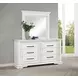 McKinney Vintage White 6 Drawer Dresser with Mirror
