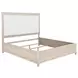 Pembroke Washed Oak and Cream King Upholstered Panel Bed with Nailhead Trim