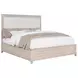 Pembroke Washed Oak and Cream King Upholstered Panel Bed with Nailhead Trim