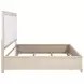 Pembroke Washed Oak and Cream King Upholstered Panel Bed with Nailhead Trim