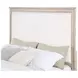 Pembroke Washed Oak and Cream Queen Upholstered Panel Bed with Nailhead Trim