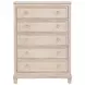 Pembroke Washed Oak and Cream Upholstered Panel Bedroom Set with Nailhead Trim