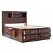 Ireland Espresso Queen Bookcase and Storage Bed