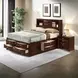 Ireland Espresso Queen Bookcase and Storage Bed