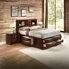 Ireland Espresso Queen Bookcase and Storage Bed