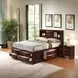 Ireland Espresso Queen Bookcase and Storage Bed