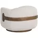 Ezra Dove Cream Upholstered Swivel Arm Chair
