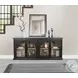 Sagewyn Natural Black Wood 4 Arched Glass Door Accent Cabinet