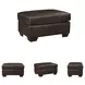 Santorine Dark Brown Leather Ottoman