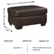 Santorine Dark Brown Leather Ottoman