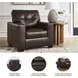 Santorine Dark Brown Leather Chair