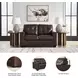 Santorine Dark Brown Leather 62" Loveseat