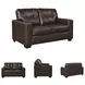 Santorine Dark Brown Leather 62" Loveseat