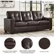 Santorine Dark Brown Leather 85" Sofa