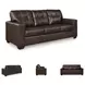 Santorine Dark Brown Leather 85" Sofa
