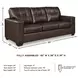 Santorine Dark Brown Leather 85" Sofa
