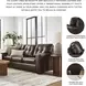 Santorine Dark Brown Leather 85" Sofa