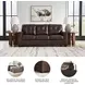 Santorine Dark Brown Leather Queen 85" Sofa Sleeper