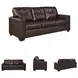 Santorine Dark Brown Leather Queen 85" Sofa Sleeper