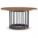 Midland Warm Amber and Matte Black 54" Round Dining Table