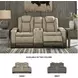 Next-Gen DuraPella Sand Performance Fabric 75" Power Reclining Console Loveseat With Adjustable Headrest