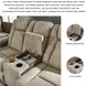Next-Gen DuraPella Sand Performance Fabric 75" Power Reclining Console Loveseat With Adjustable Headrest