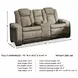 Next-Gen DuraPella Sand Performance Fabric 75" Power Reclining Console Loveseat With Adjustable Headrest