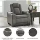 Next-Gen DuraPella Slate Performance Fabric Power Recliner With Adjustable Headrest