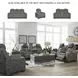 Next-Gen DuraPella Slate Performance Fabric 86" Power Reclining Sofa With Adjustable Headrest