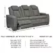 Next-Gen DuraPella Slate Performance Fabric 86" Power Reclining Sofa With Adjustable Headrest