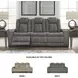 Next-Gen DuraPella Slate Performance Fabric 86" Power Reclining Sofa With Adjustable Headrest
