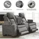Next-Gen DuraPella Slate Performance Fabric 75" Power Reclining Console Loveseat With Adjustable Headrest