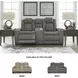 Next-Gen DuraPella Slate Performance Fabric 75" Power Reclining Console Loveseat With Adjustable Headrest