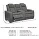 Next-Gen DuraPella Slate Performance Fabric 75" Power Reclining Console Loveseat With Adjustable Headrest