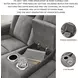 Next-Gen DuraPella Slate Performance Fabric 75" Power Reclining Console Loveseat With Adjustable Headrest