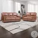 Rockford Verona Saddle Leather 64" Power Reclining Loveseat with Power Headrest and Footrest