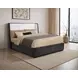 Leandro Burnished Black and Cream King Upholstered Platform Bed