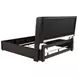 Leandro Burnished Black and Cream King Upholstered Platform Bed