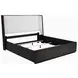Leandro Burnished Black and Cream California King Upholstered Platform Bed