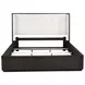 Leandro Burnished Black and Cream California King Upholstered Platform Bed