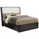 Leandro Burnished Black and Cream Upholstered Platform Bedroom Set