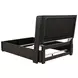 Leandro Burnished Black and Cream Queen Upholstered Platform Bed