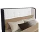 Leandro Burnished Black and Cream Queen Upholstered Platform Bed