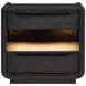 Leandro Burnished Black 2 Drawer Nightstand with LED Light and USB Charging