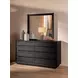 Leandro Burnished Black 8 Drawer Dresser with Mirror