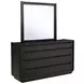 Leandro Burnished Black 8 Drawer Dresser with Mirror