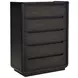 Leandro Burnished Black 5 Drawer Chest